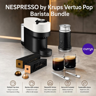 NESPRESSO by Krups Vertuo Pop Barista Bundle #1 #2