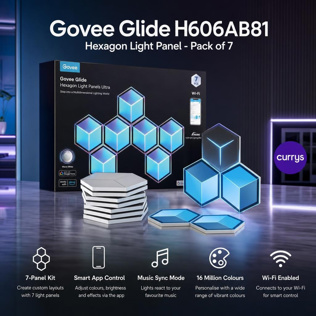 GOVEE Glide H606AB81 Hexagon Light Panel - Pack of 7 #1 #2