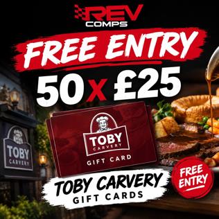 FREE Roast Dinner Entry - 50 x £25 Toby Carvery