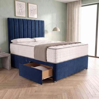 LUXURY DIVAN BED + DRAWERS & MATTRESS - CHOICE OF COLOUR & SIZE #4