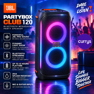 JBL PARTYBOX CLUB 120 BLUETOOTH MEGASOUND PARTY SPEAKER - BLACK #2