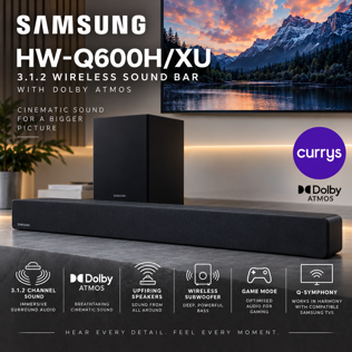 SAMSUNG HW-Q600H/XU 3.1.2 WIRELESS SOUND BAR WITH DOLBY ATMOS #2