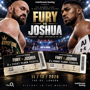 2 x FURY VS JOSHUA FRONT FLOOR BOXING TICKETS PRINCIPALITY STADIUM CARDIFF 11/12/2026 #1