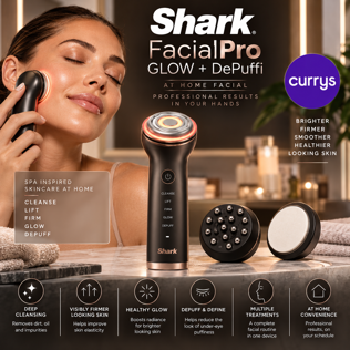 SHARK FACIALPRO GLOW + DEPUFFI AT HOME FACIAL - WARM BLACK - N639316W #1