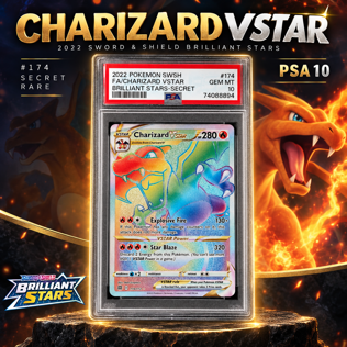PSA 10 GEM MINT 2022 CHARIZARD VSTAR #174/172
