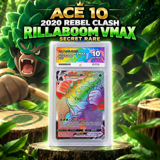 ACE 10 2020 REBEL CLASH RILLABOOM VMAX SECRET RARE