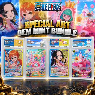 ONE PIECE SPECIAL ART GEM MINT 10 – 4 CARD GRADED COLLECTION
