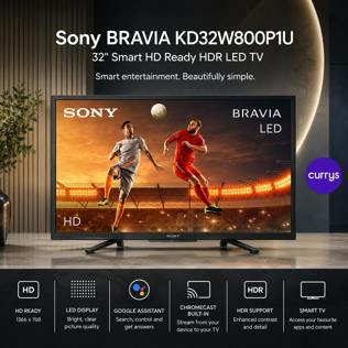 SONY BRAVIA KD32W800P1U 32" SMART HD READY HDR LED TV - PARENT DAY 2 #24