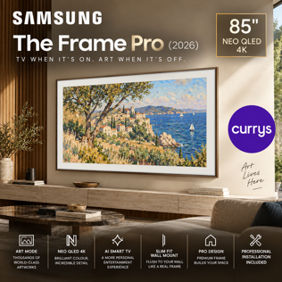 SAMSUNG THE FRAME PRO (2026) 85" NEO QLED 4K ART MODE SMART AI TV + INSTALLATION #2