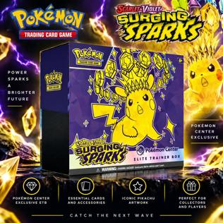 NEW SEALED POKÉMON CENTER TCG: SCARLET & VIOLET-SURGING SPARKS ETB #7
