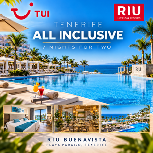 TUI ALL INCLUSIVE FOR TWO 7 NIGHTS RIU BUENAVISTA PLAYA PARAISO, TENERIFE