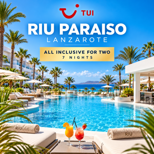 TUI ALL INCLUSIVE FOR TWO, 7 NIGHTS RIU PARAISO LANZAROTE, CANARY ISLANDS