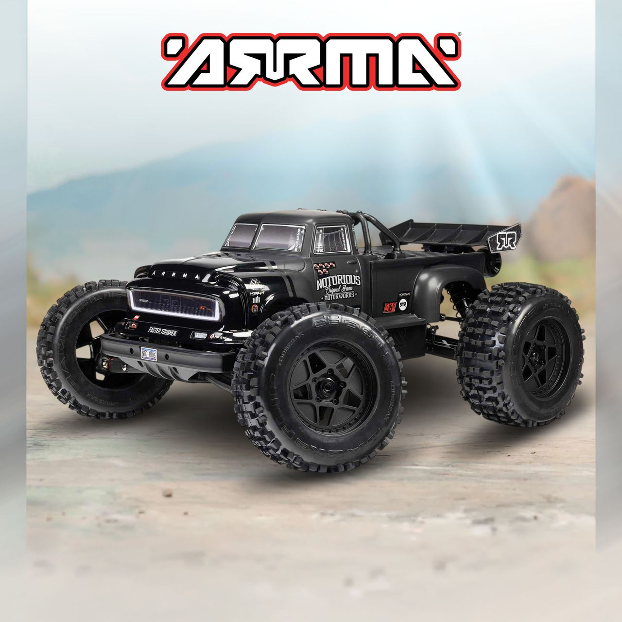 Arrma 1/8th Notorious 6S V6 4X4 BLX Stunt Truck RTR Black