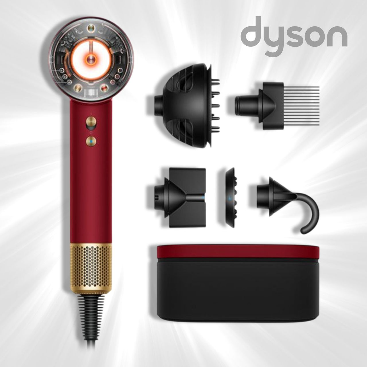 Dyson Supersonic Nural Hair Dryer -Straight and Wavy – Red Velvet