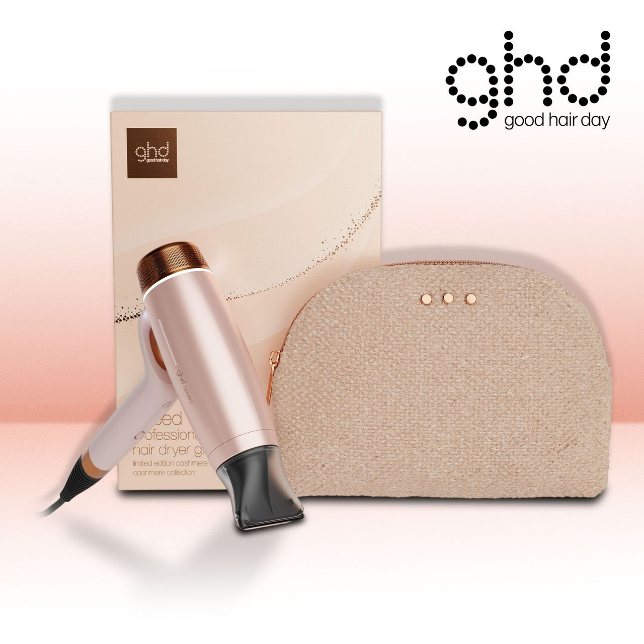 GHD Speed Ionic Hair Dryer Festive Gift Set in Cashmere Beige