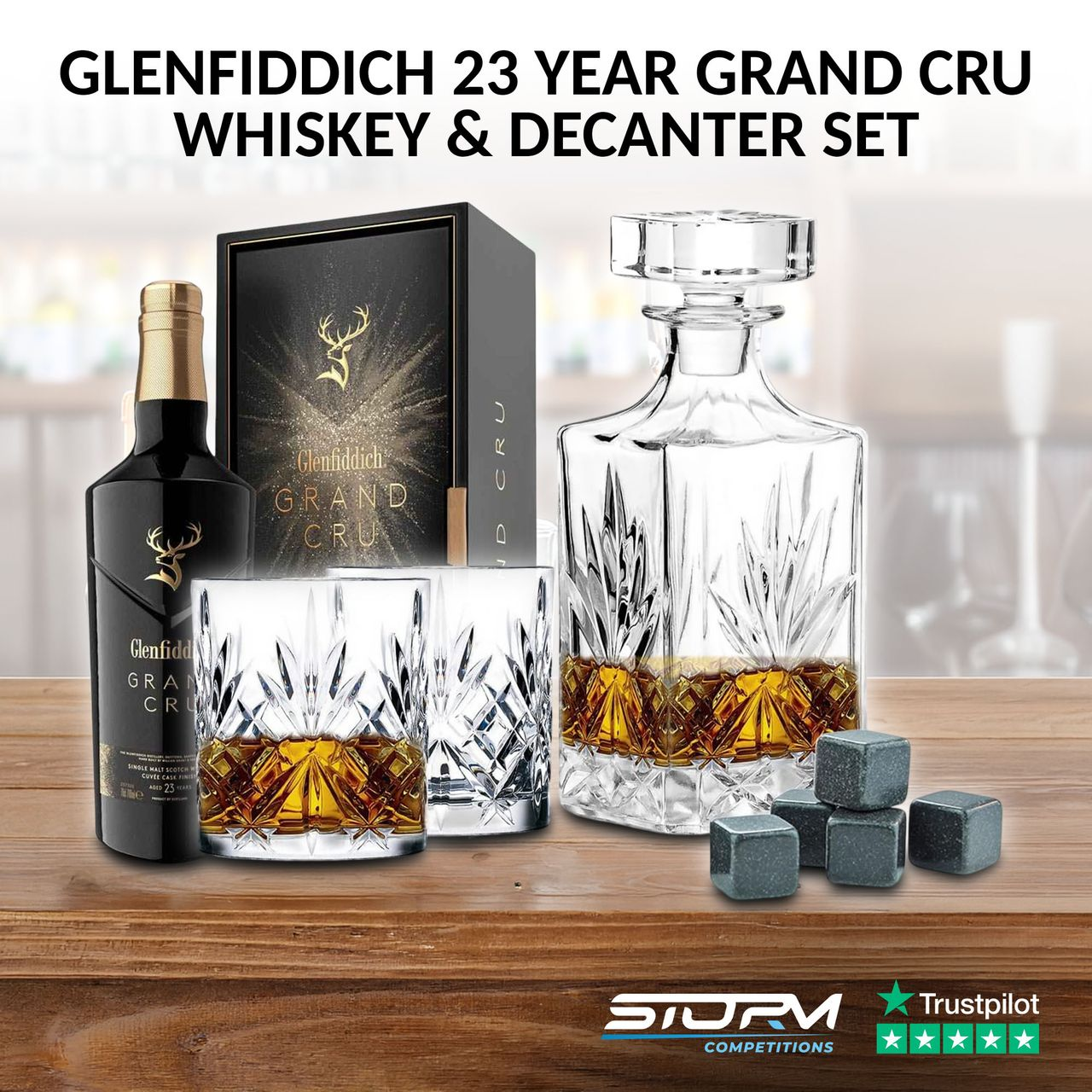 Glenfiddich 23 Year Grand Cru Whiskey & Whiskey Decanter Set #4