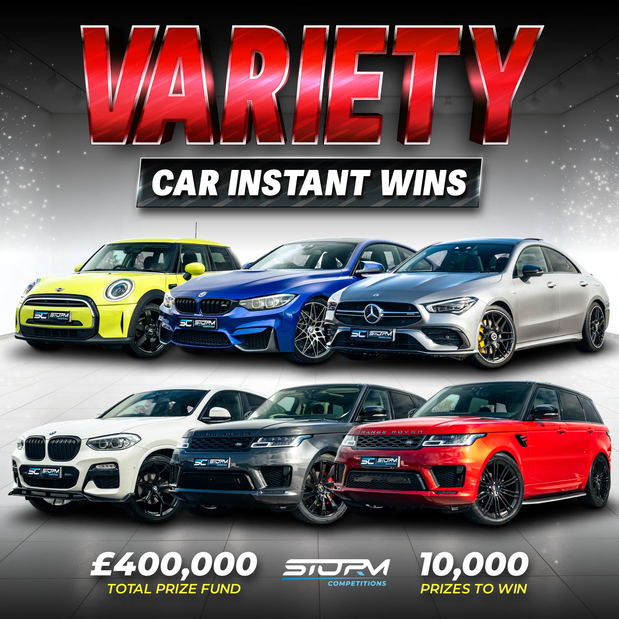 HUGE Family Variety Cars, Cash & Credit Instant Wins – 10,000 Prizes – £400,000 Prize Fund