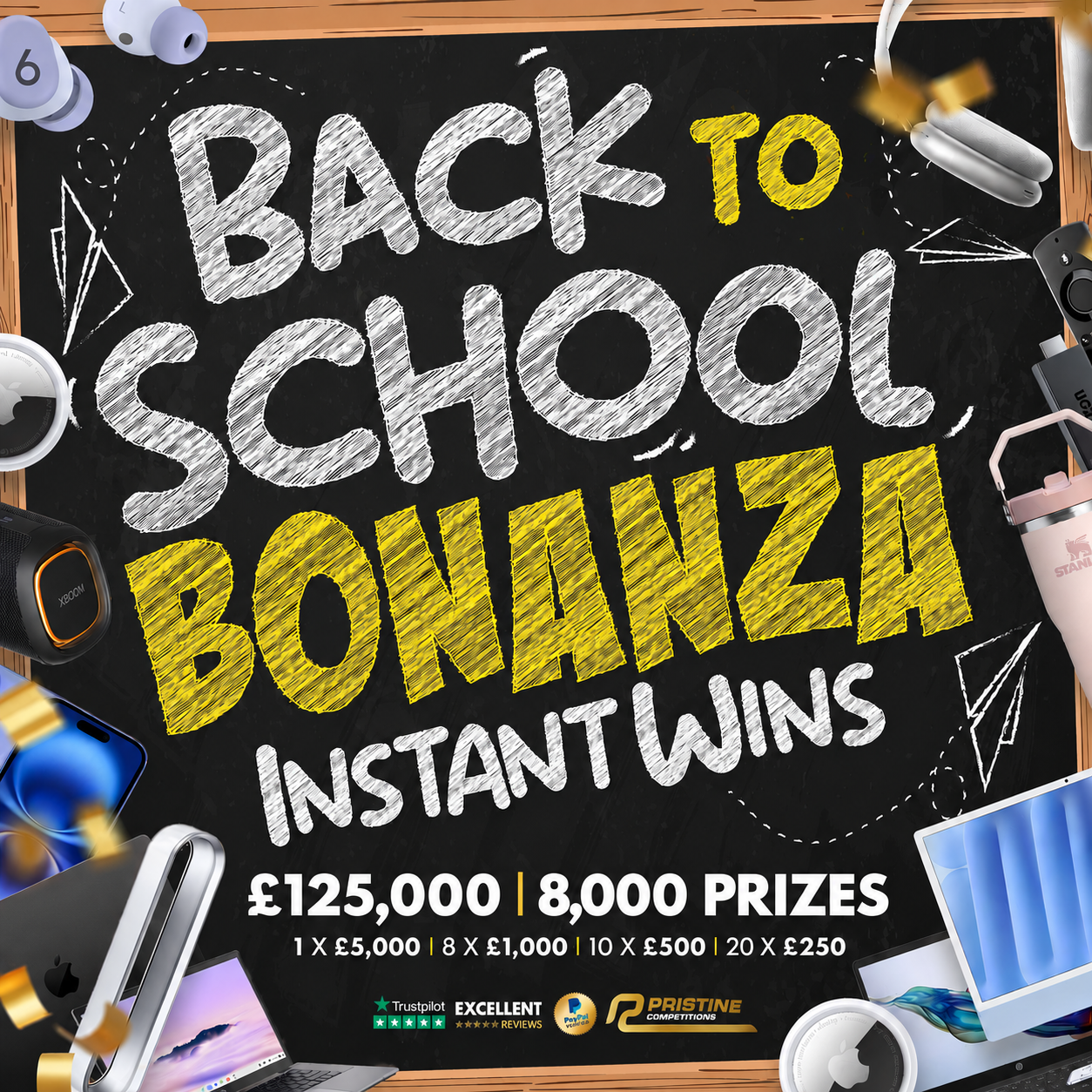 School Bell Boost Instant Wins – 8,000 Prizes – £125,000 Prize Fund