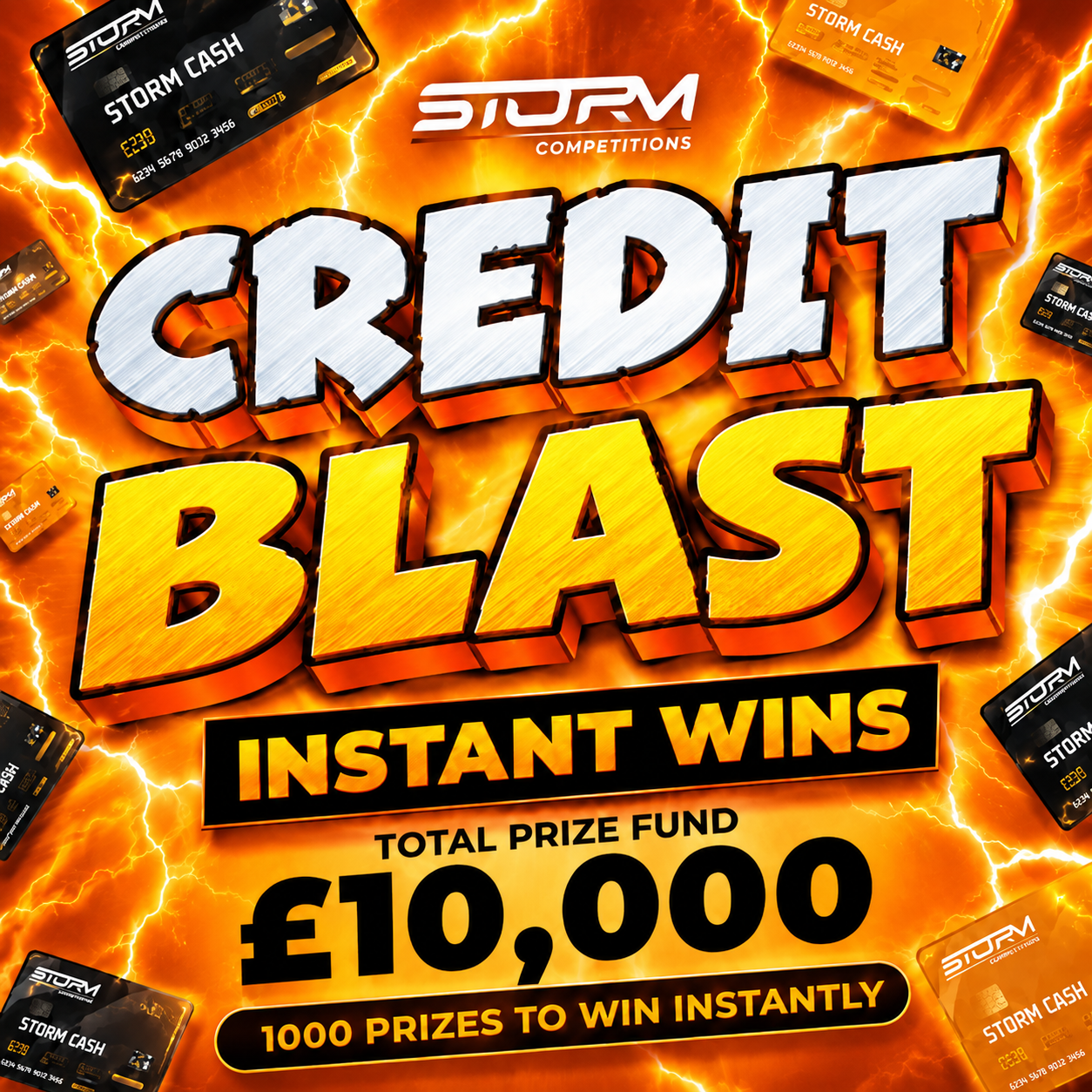 Site Credit Blast Instant Win – 1,000 Prizes – £10,000 Prize Fund