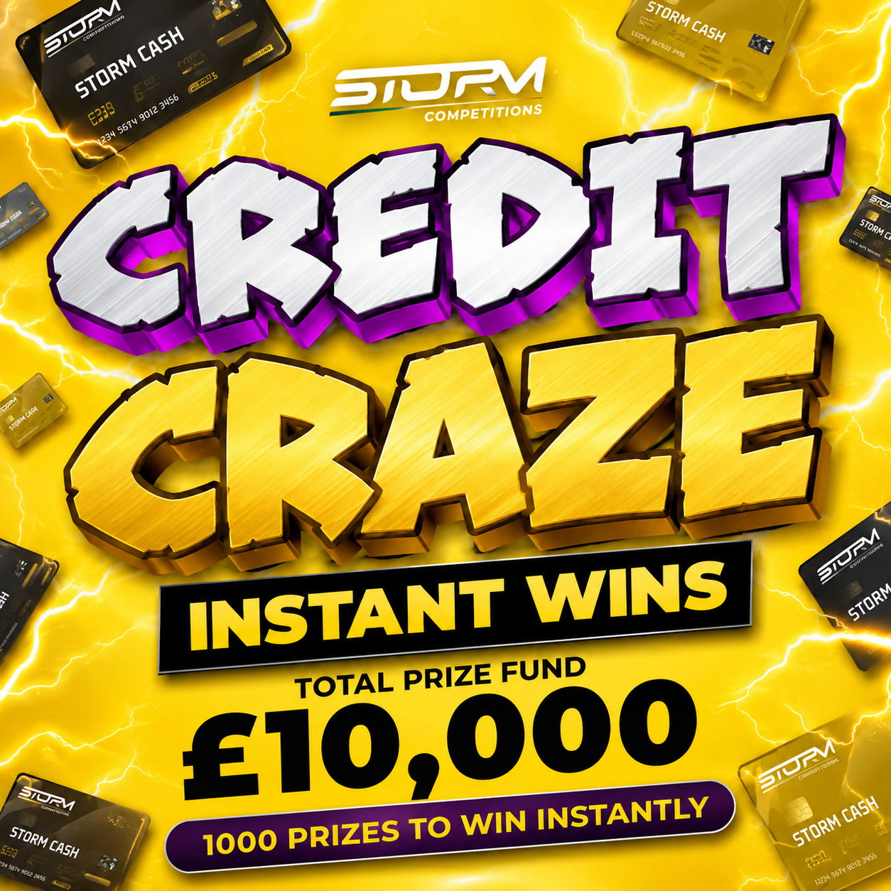 Site Credit Craze Instant Win – 1,000 Prizes – £10,000 Prize Fund