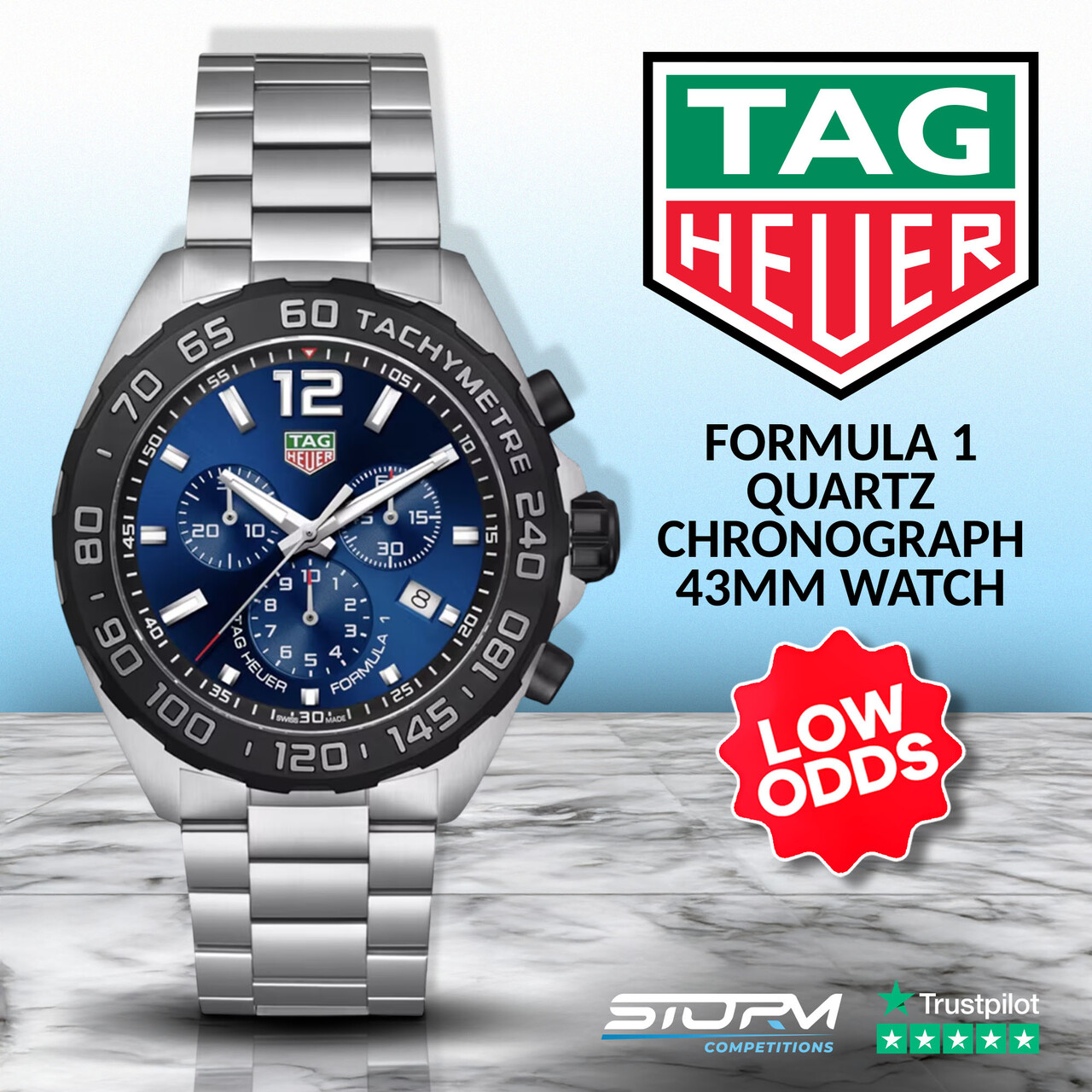 Tag Heuer Formula 1 Quartz Chronograph 200M 43mm Mens Watch Blue #2