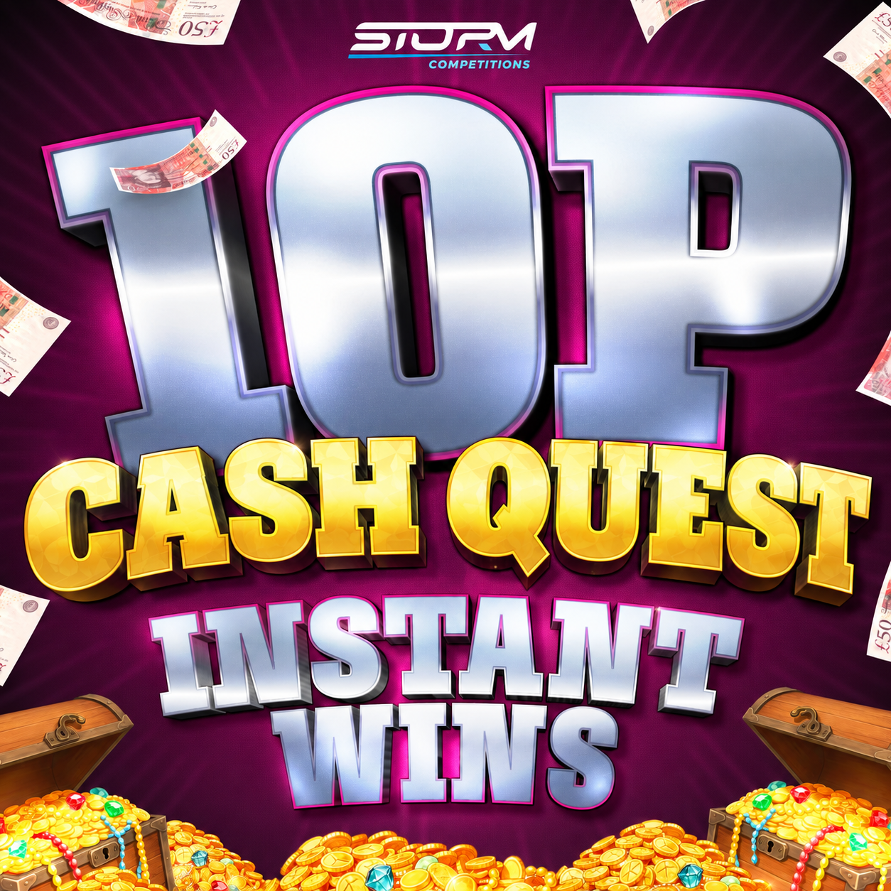 Ten Pence Cash Quest Instant Wins – 1,000 Chances To Win
