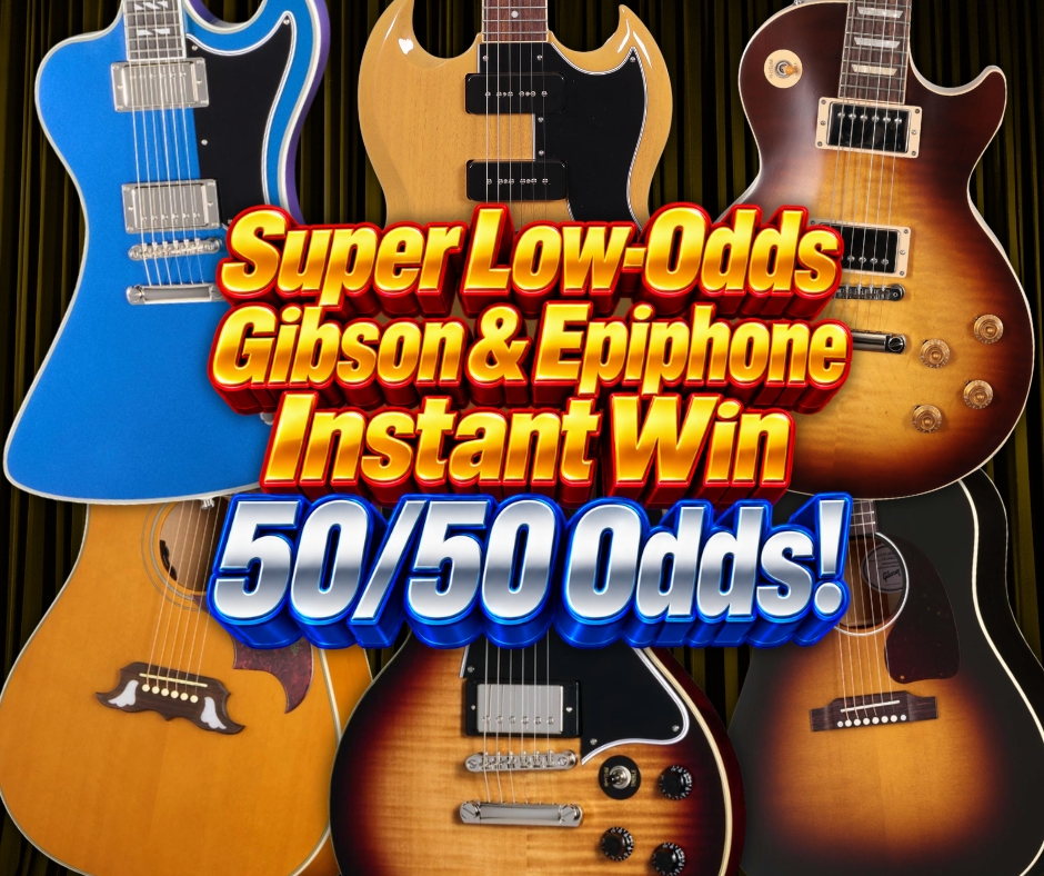Super Low-Odds Gibson & Epiphone Instant Win – 50/50 Odds!