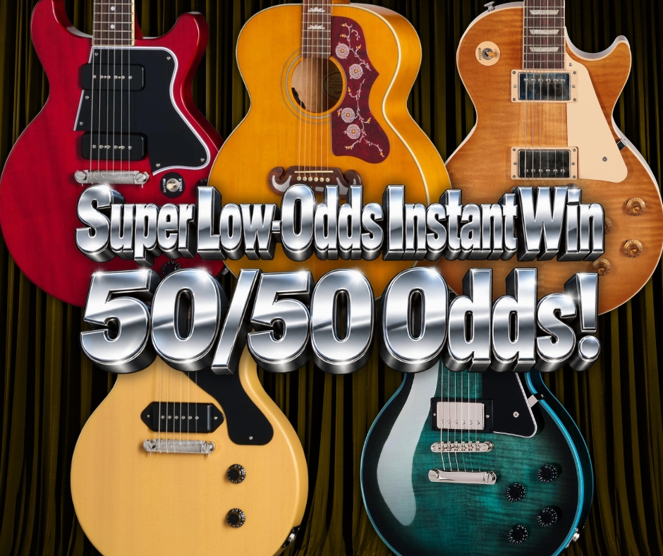 Super Low-Odds Gibson & Epiphone Instant Win – 50/50 Odds!