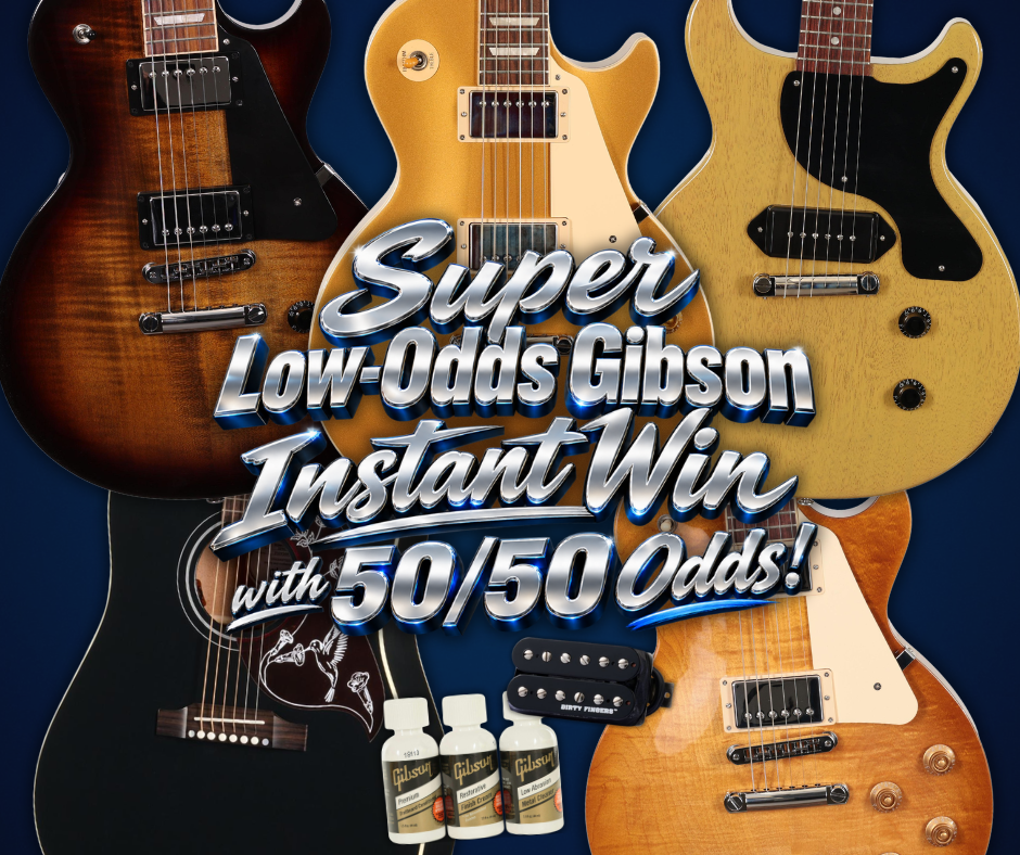 Super Low-Odds Gibson Instant Win with 50/50 Odds!