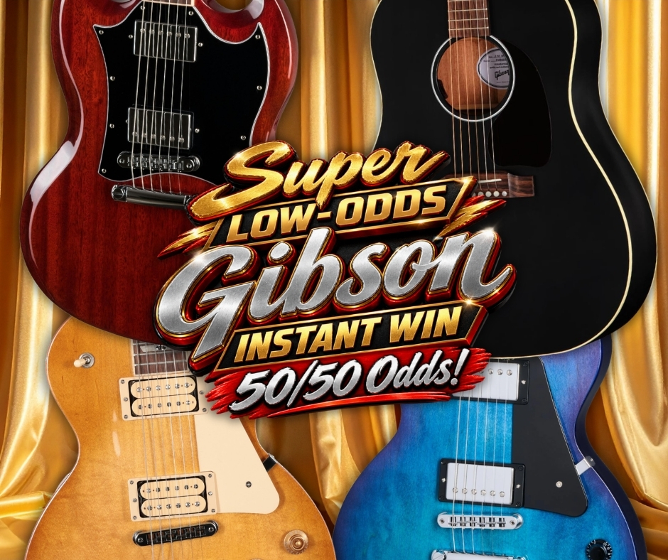 Super Low-Odds Gibson Instant Win with 50/50 Odds!