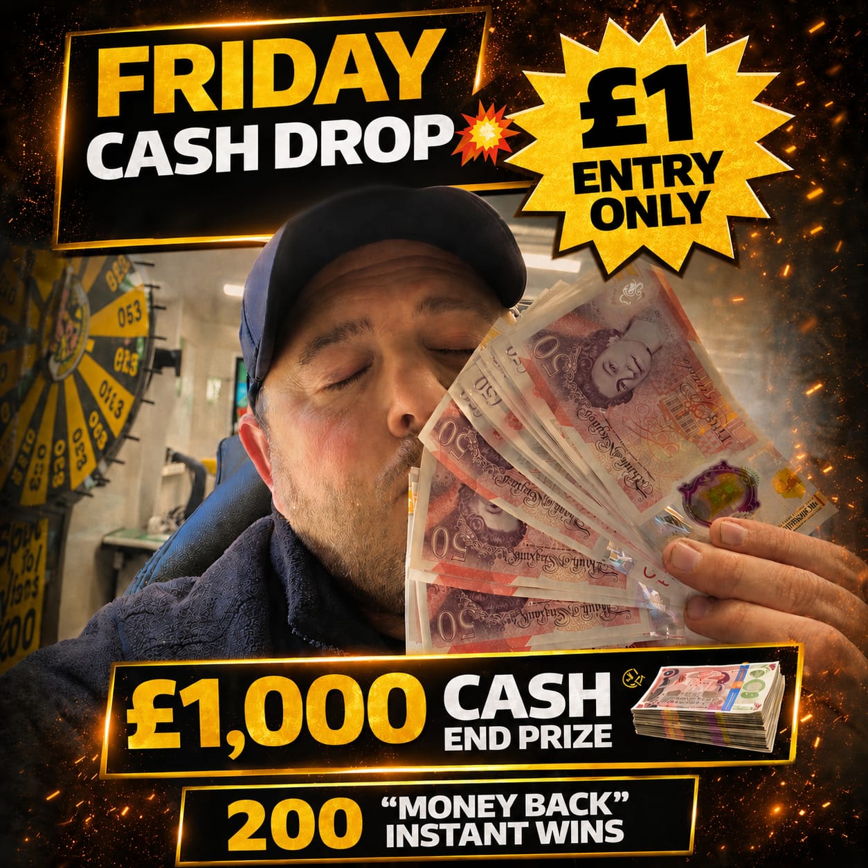 £1000 Friday Cash Drop + 200 ‘Money Back' Instant Wins #14