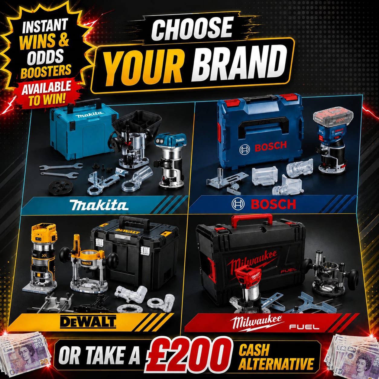 18v Cordless Router Choose Your Brand (+ Instant Wins Or Odds Boosters!) #2