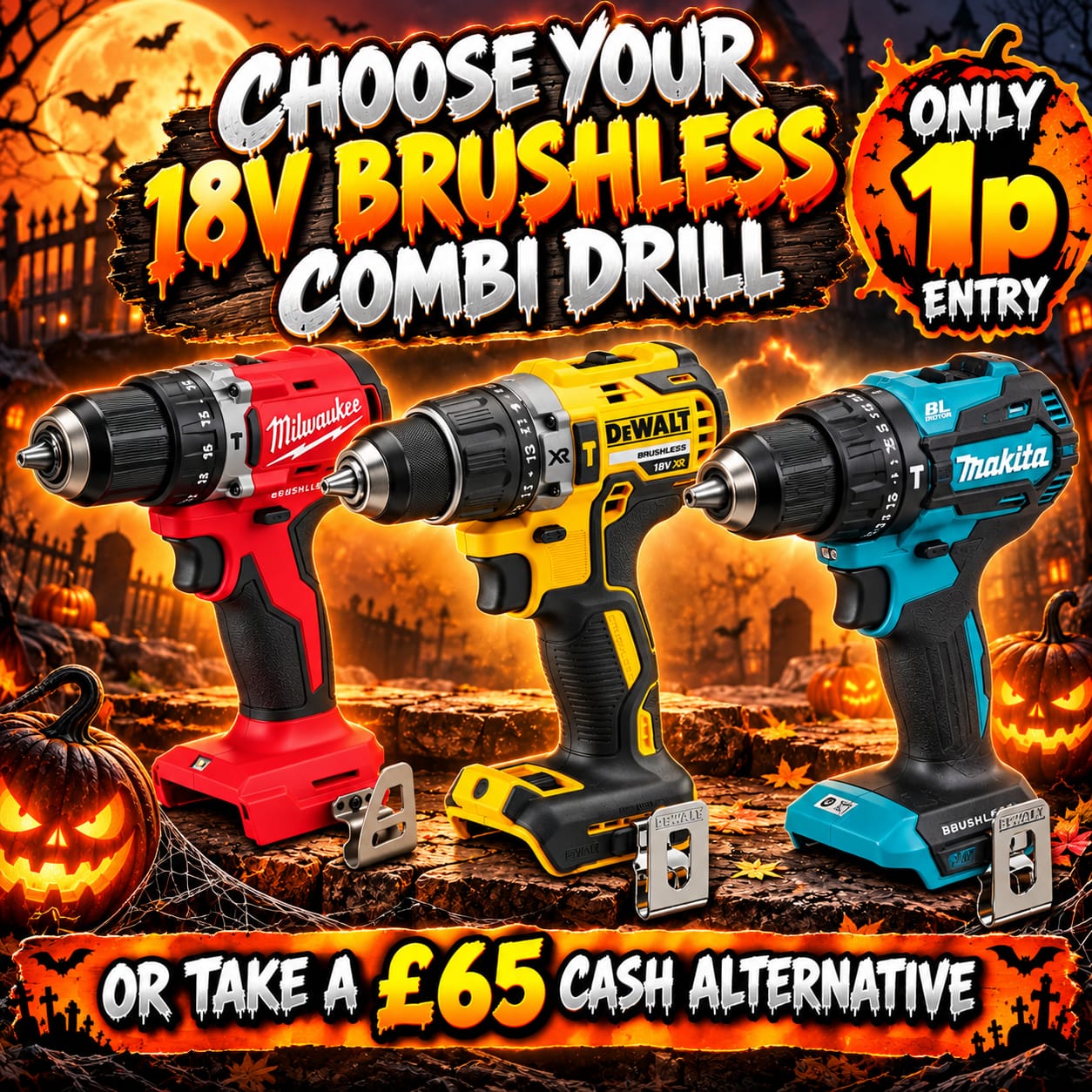 Auto Draw – 18v Brushless Combi Drill Of Your Choice – Body Only