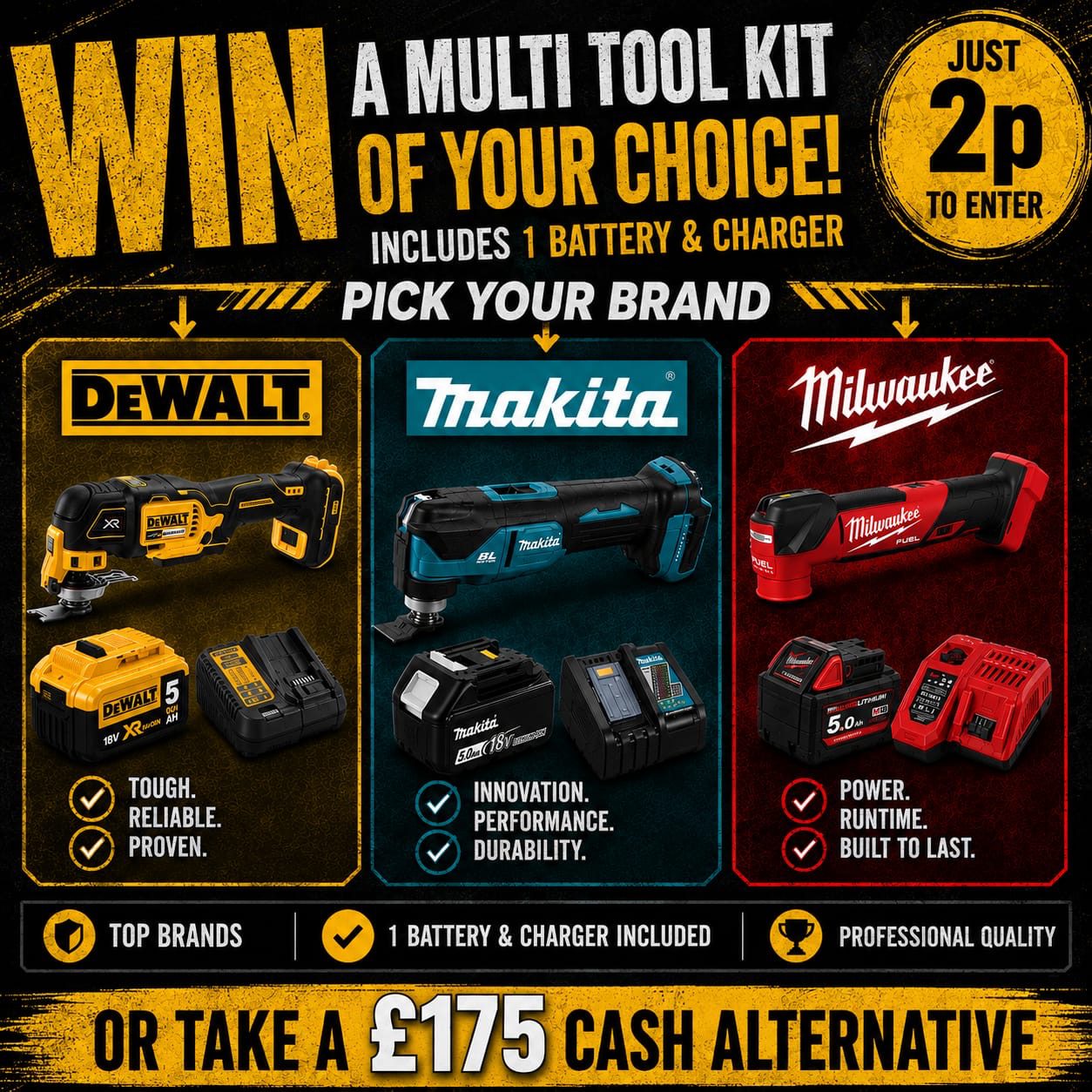 Auto Draw – 18v Brushless Multi Tool Kit Of Your Choice