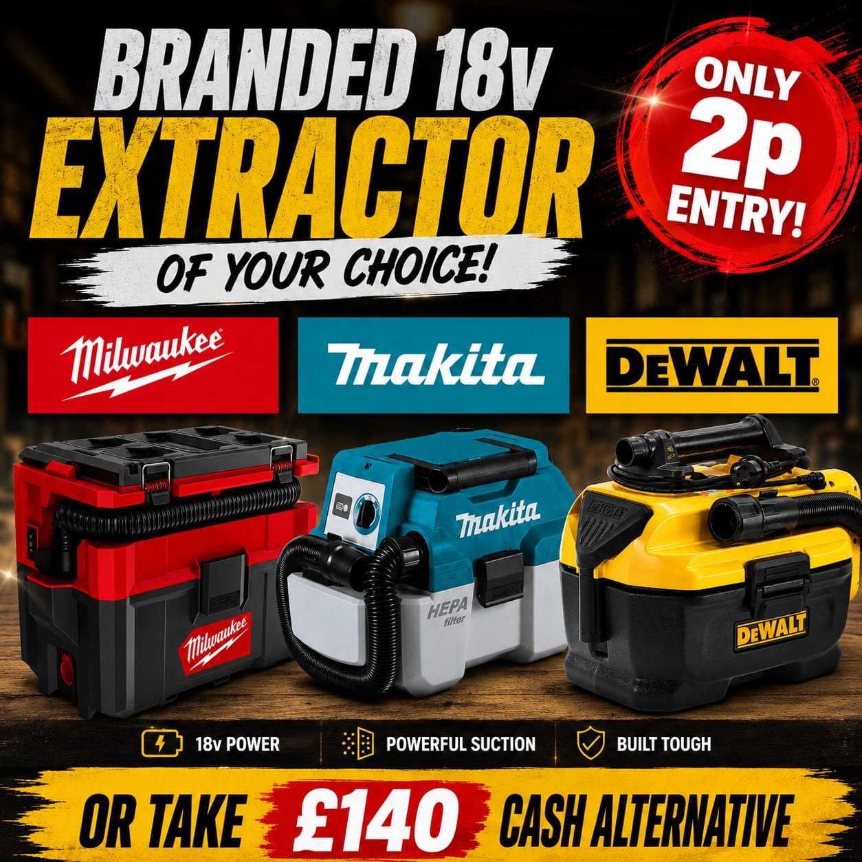 Auto Draw – 18v Cordless Extractor Body – Choose Your Brand