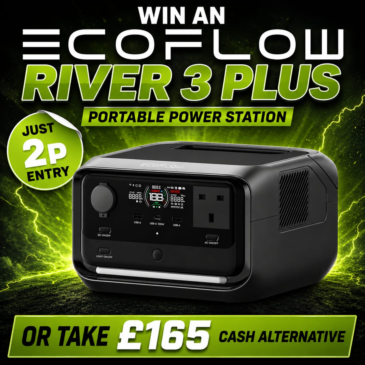 Auto Draw – EcoFlow RIVER 3 Plus Portable Power Station – 286Wh