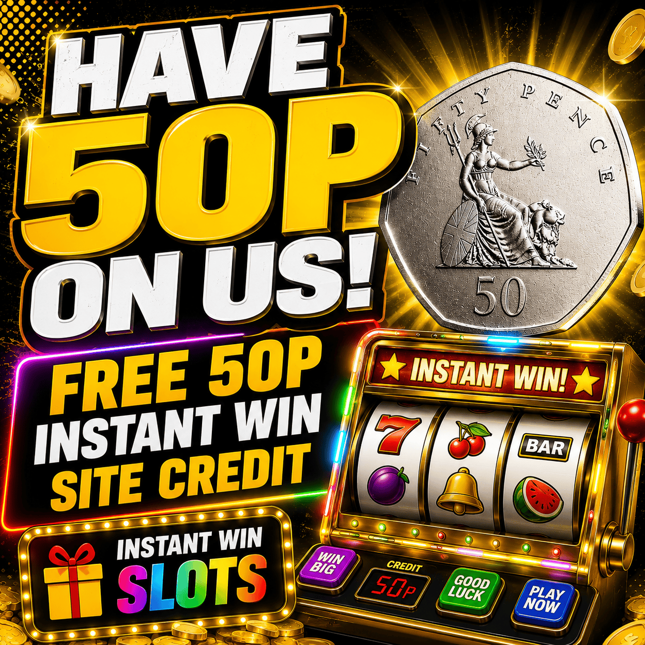 Auto Draw – FREE – Have 50p On Us!!! Every Ticket Wins 50p Credit Instantly!! NO END PRIZE #2
