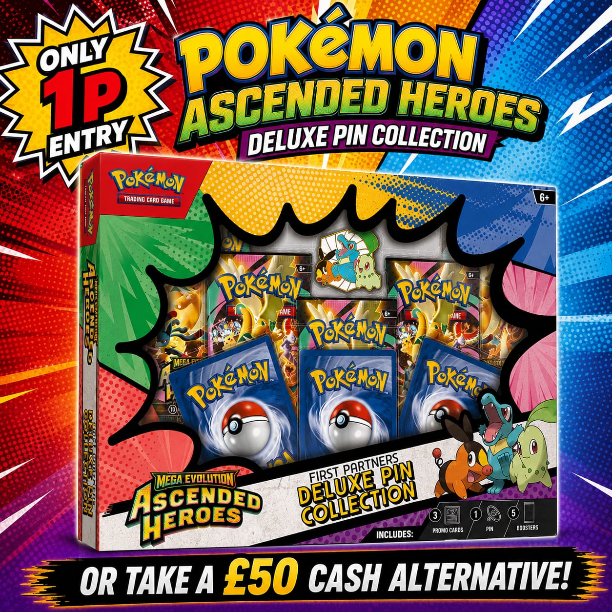 Auto Draw – Pokémon TCG: Mega Evolution—Ascended Heroes First Partners Deluxe Pin Collection #2