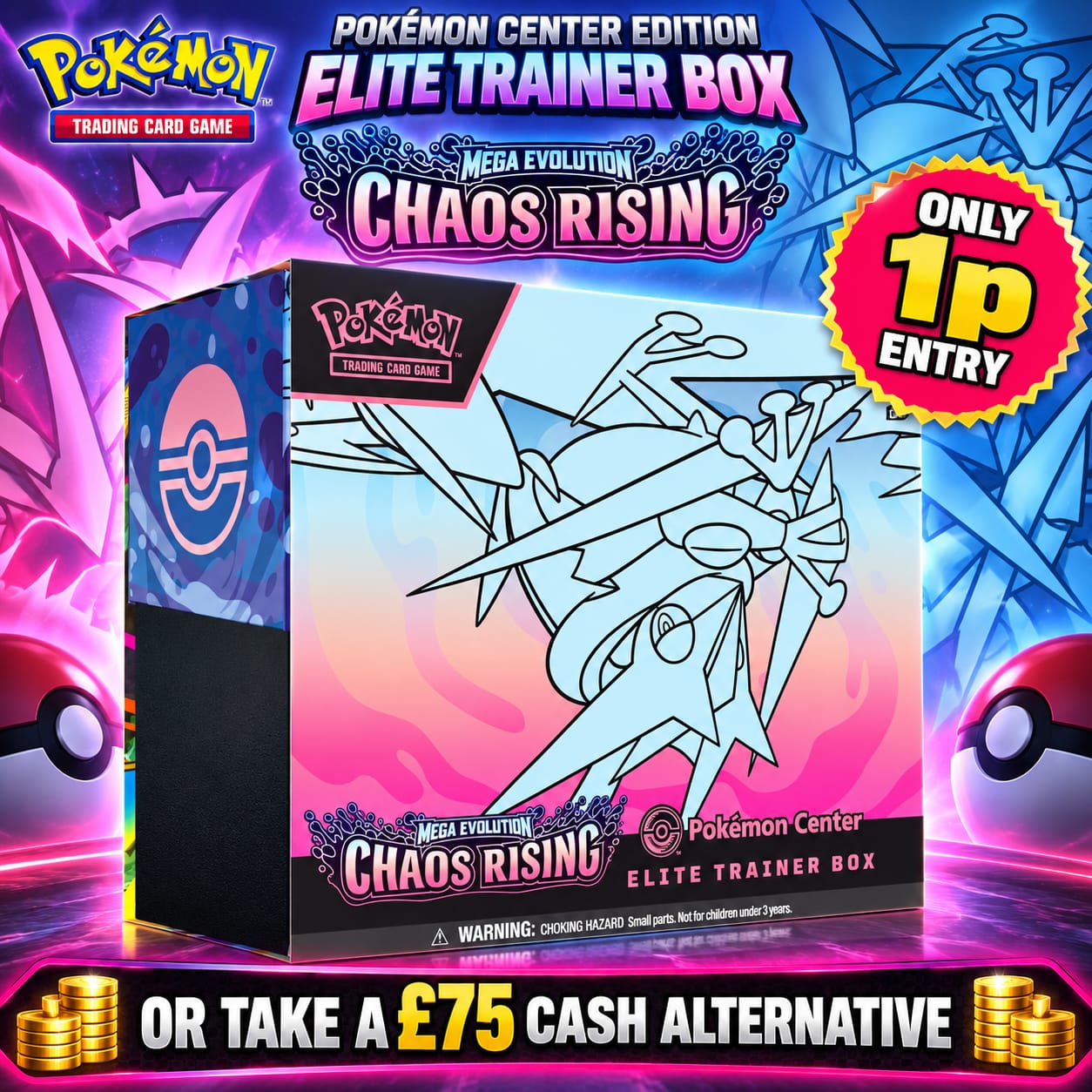 Auto Draw – Pokémon TCG: Mega Evolution-Chaos Rising Pokémon Center Elite Trainer Box #4