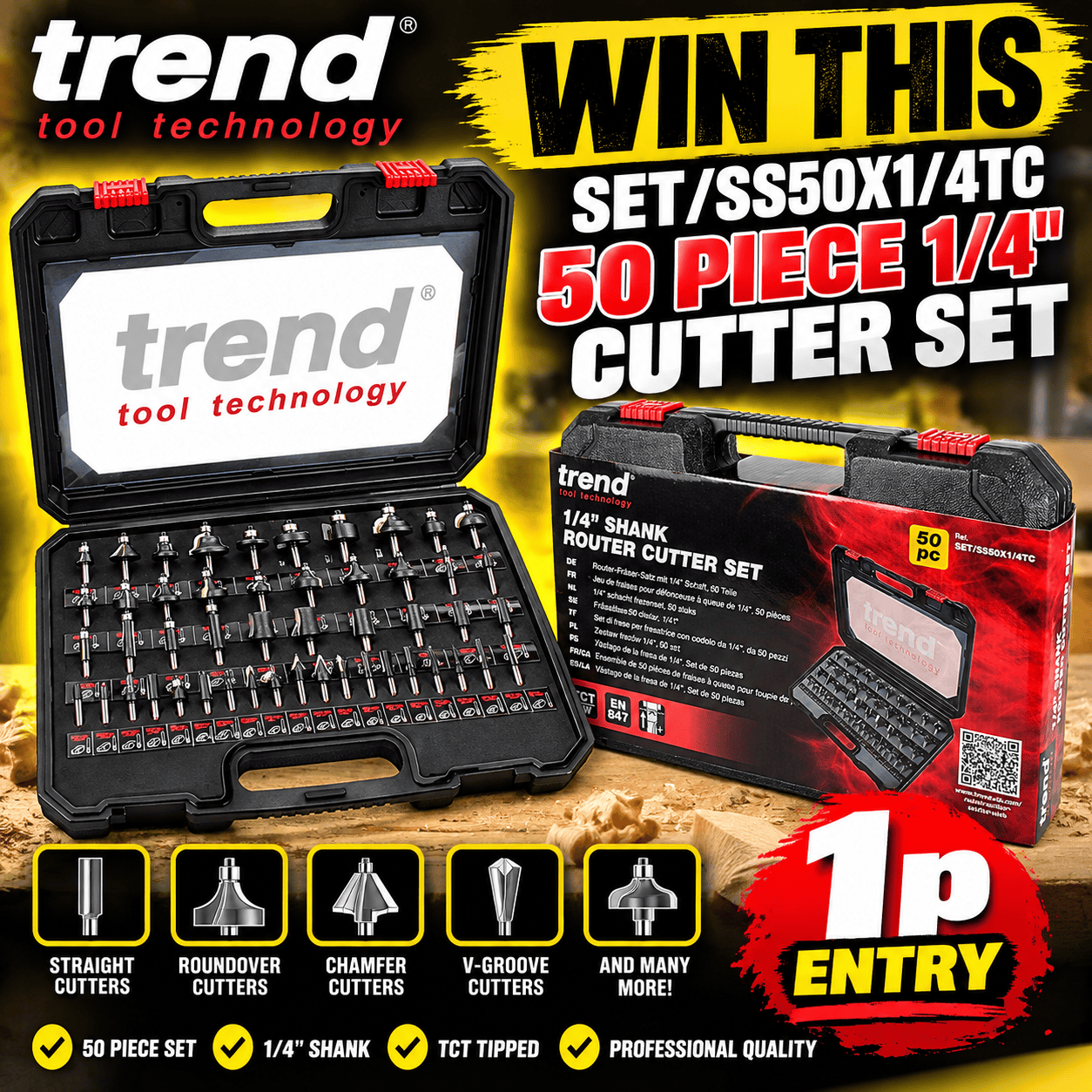 Auto Draw – Trend SET/SS50X1/4TC 50 Piece 1/4″ Cutter Set