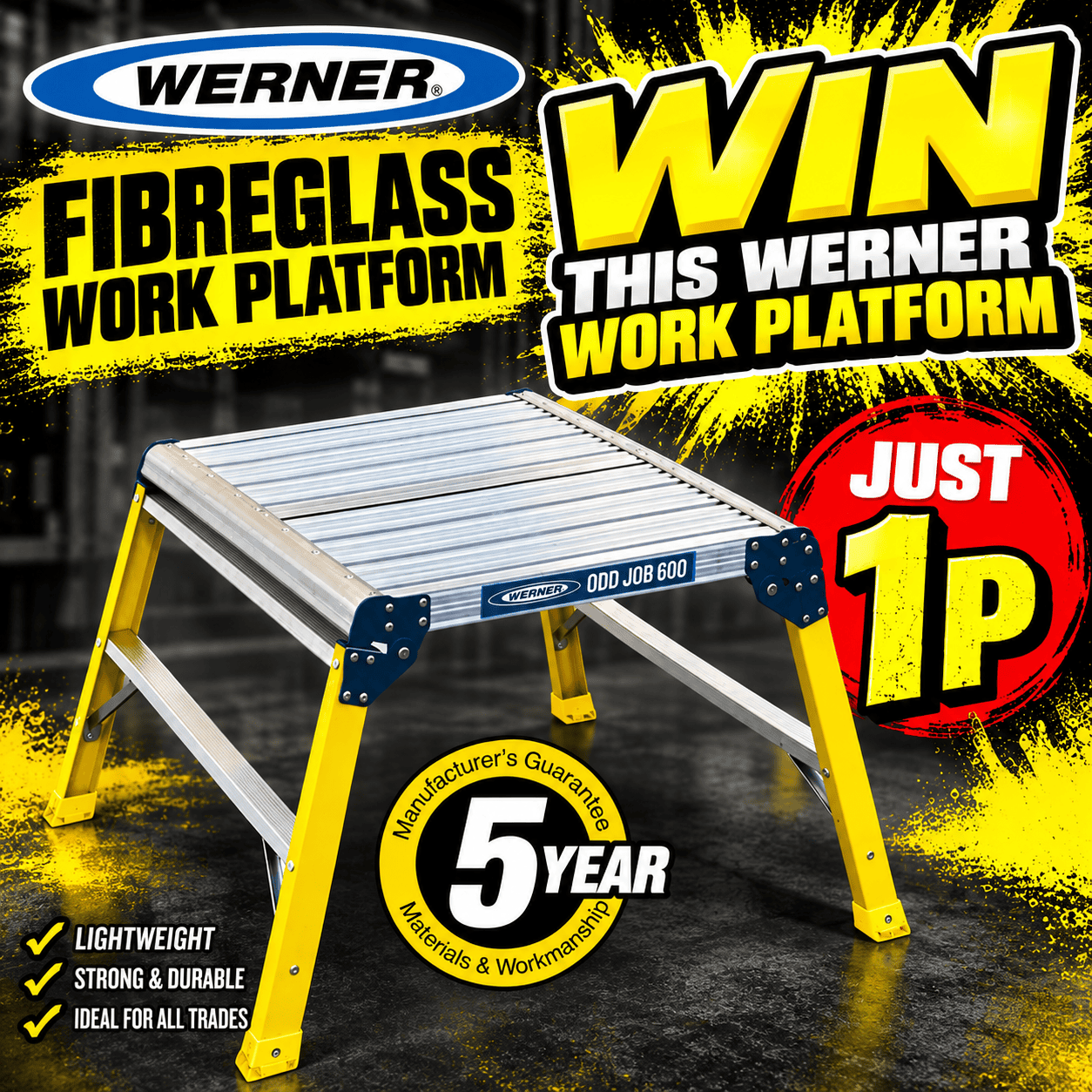 Auto Draw – Werner Odd Job 600 Fibreglass Work Platform #2