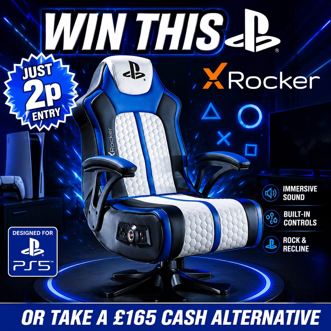 Auto Draw – X Rocker PlayStation Legend 2.1 eSports Gaming Chair