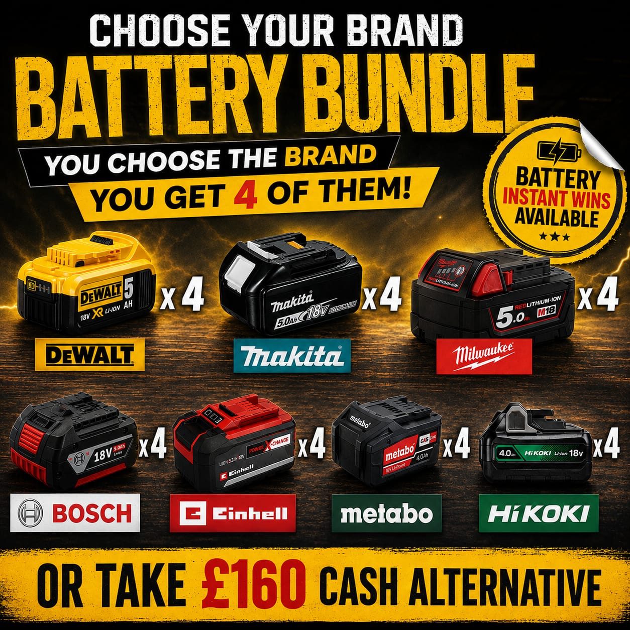 Branded 18v 5ah Battery Bundle Of Your Choice (+ MORE 5ah Battery Instant Wins)