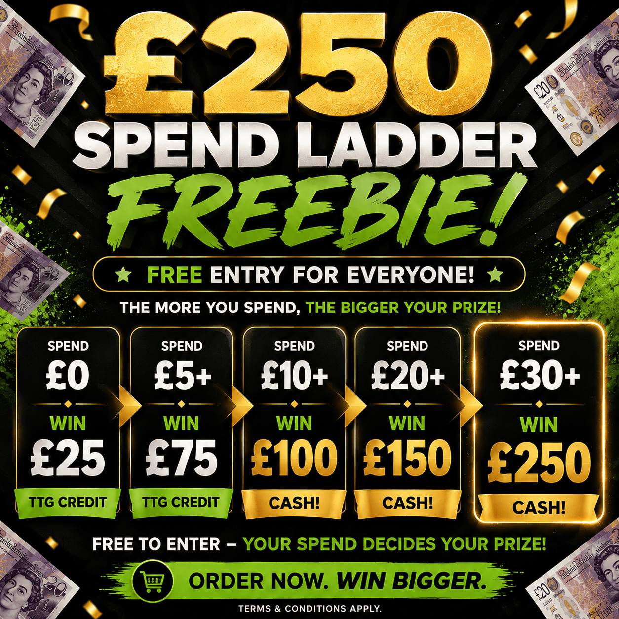 FREE TO ENTER – £250 Spend Ladder