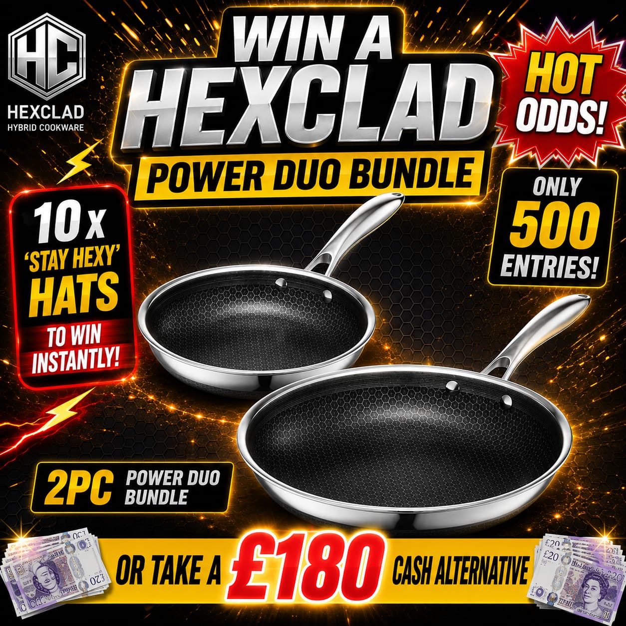HexClad 2pc Power Duo Bundle (+ Instant Wins Or Odds Boosters!)