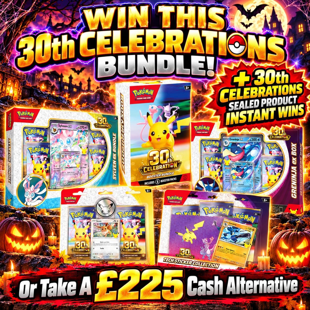 Pokémon TCG: 30th Celebrations Sealed Bundle (+ 30th Celebrations Sealed Instant Wins)