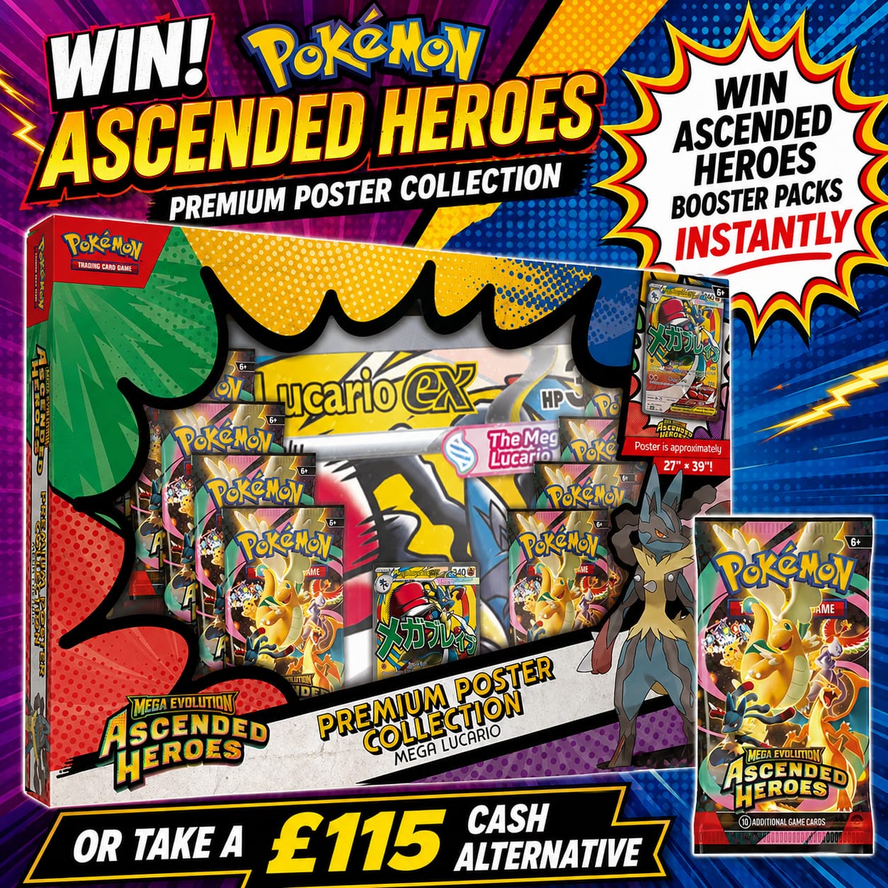 Pokémon TCG: Ascended Heroes Lucario Poster Collection – Sealed (+ Instant Wins)