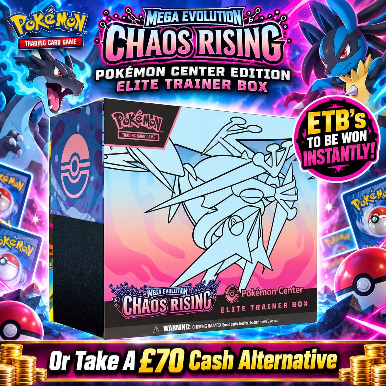 Pokémon TCG: Mega Evolution-Chaos Rising Pokémon Center Elite Trainer Box (+ ETB Instant Wins!)