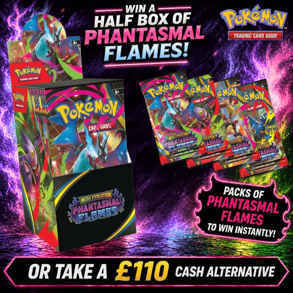 Pokémon TCG: Mega Evolution – Phantasmal Flames Half Booster Box (+ Booster Packs Instant Wins)
