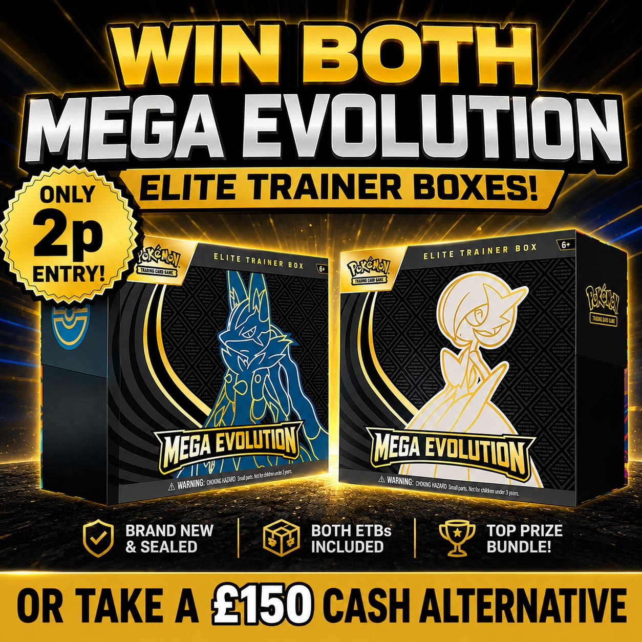 Pokémon TCG: Mega Evolution – Win BOTH Elite Trainer Boxes Or £150 Cash